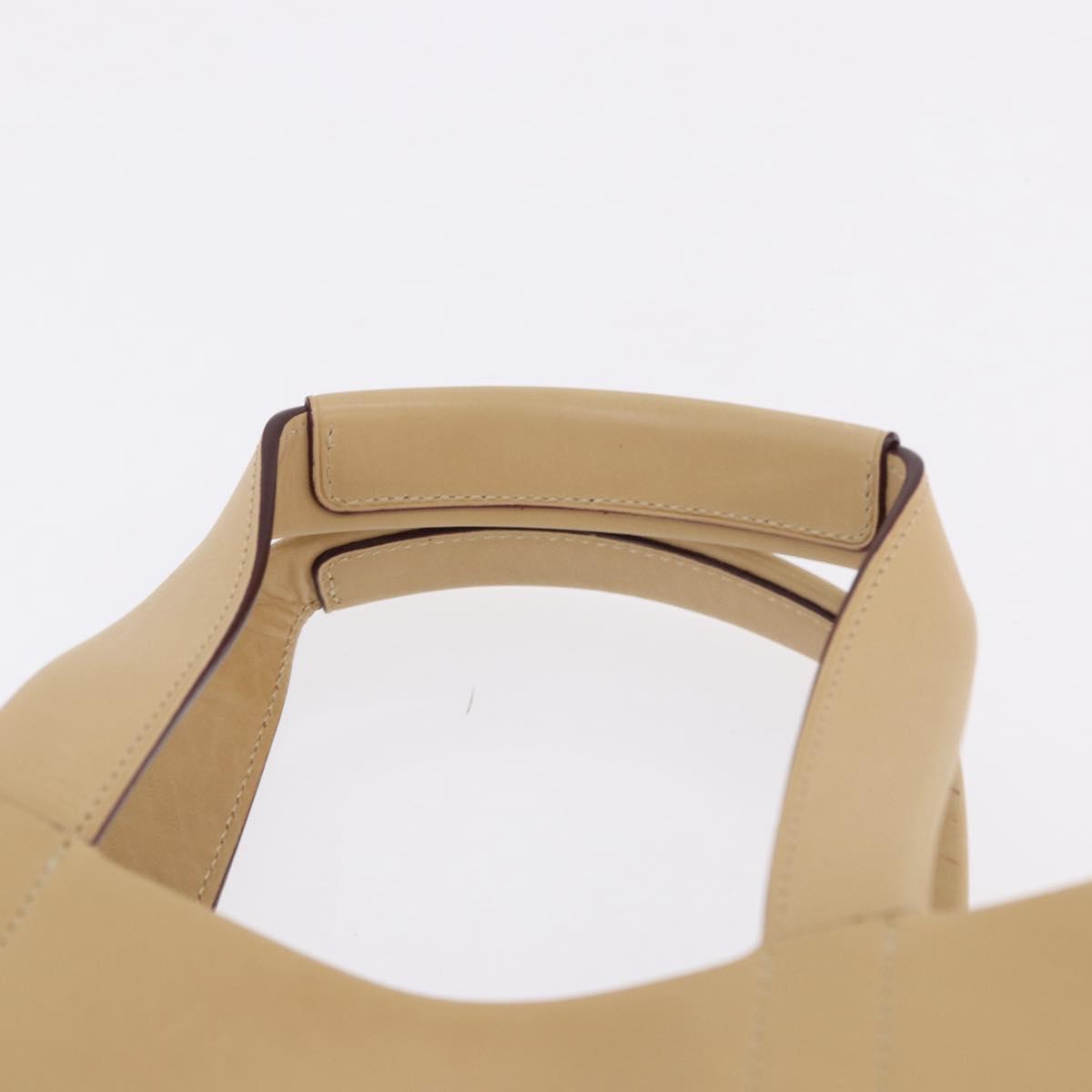 LOEWE Hand Bag Leather Beige Gold Auth ka5669V - Jerrillo image 8