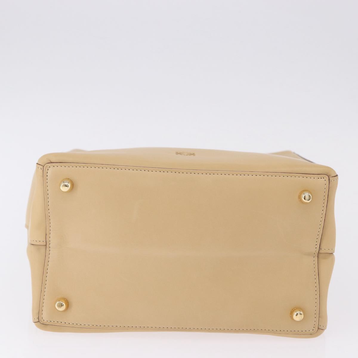 LOEWE Hand Bag Leather Beige Gold Auth ka5669V - Jerrillo image 5