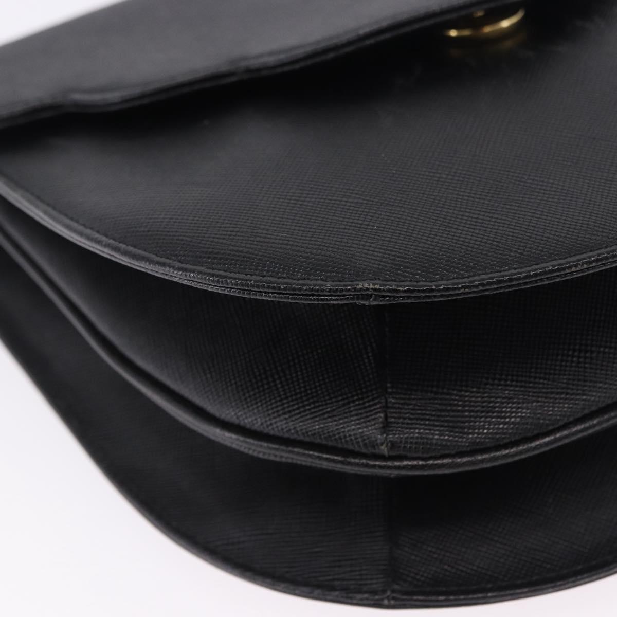 SAINT LAURENT Shoulder Bag Leather Black Gold Auth ka5683 - Jerrillo image 9