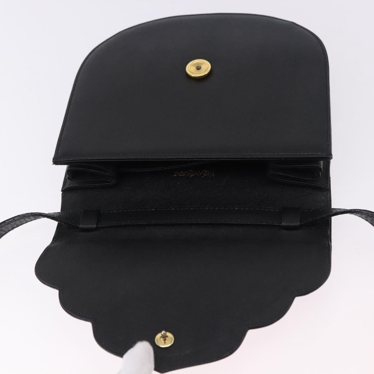 SAINT LAURENT Shoulder Bag Leather Black Gold Auth ka5683 - Jerrillo image 10