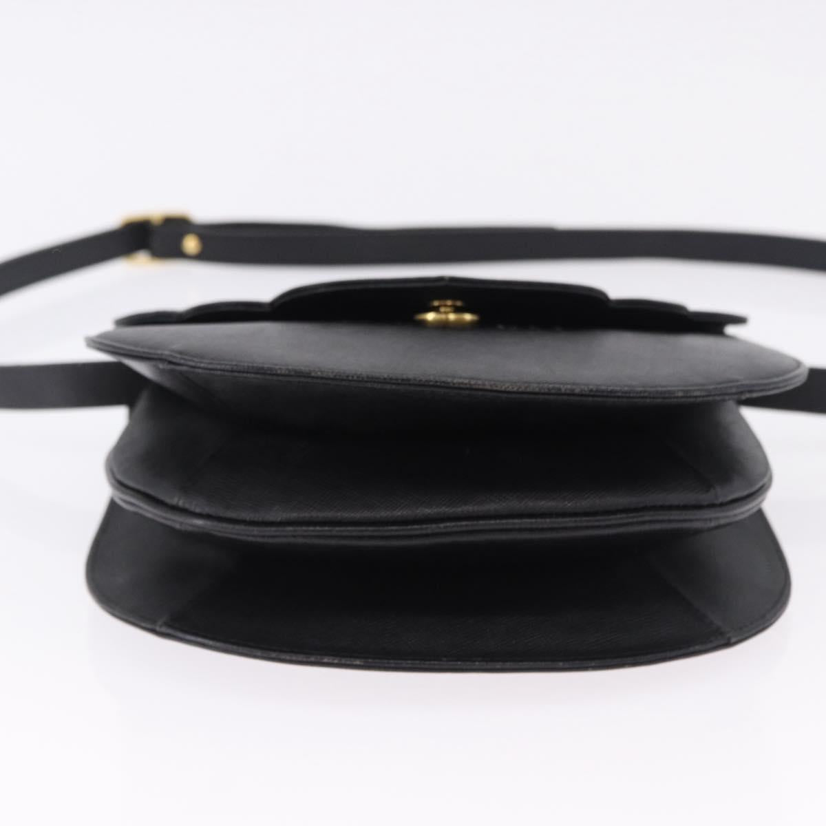 SAINT LAURENT Shoulder Bag Leather Black Gold Auth ka5683 - Jerrillo image 5