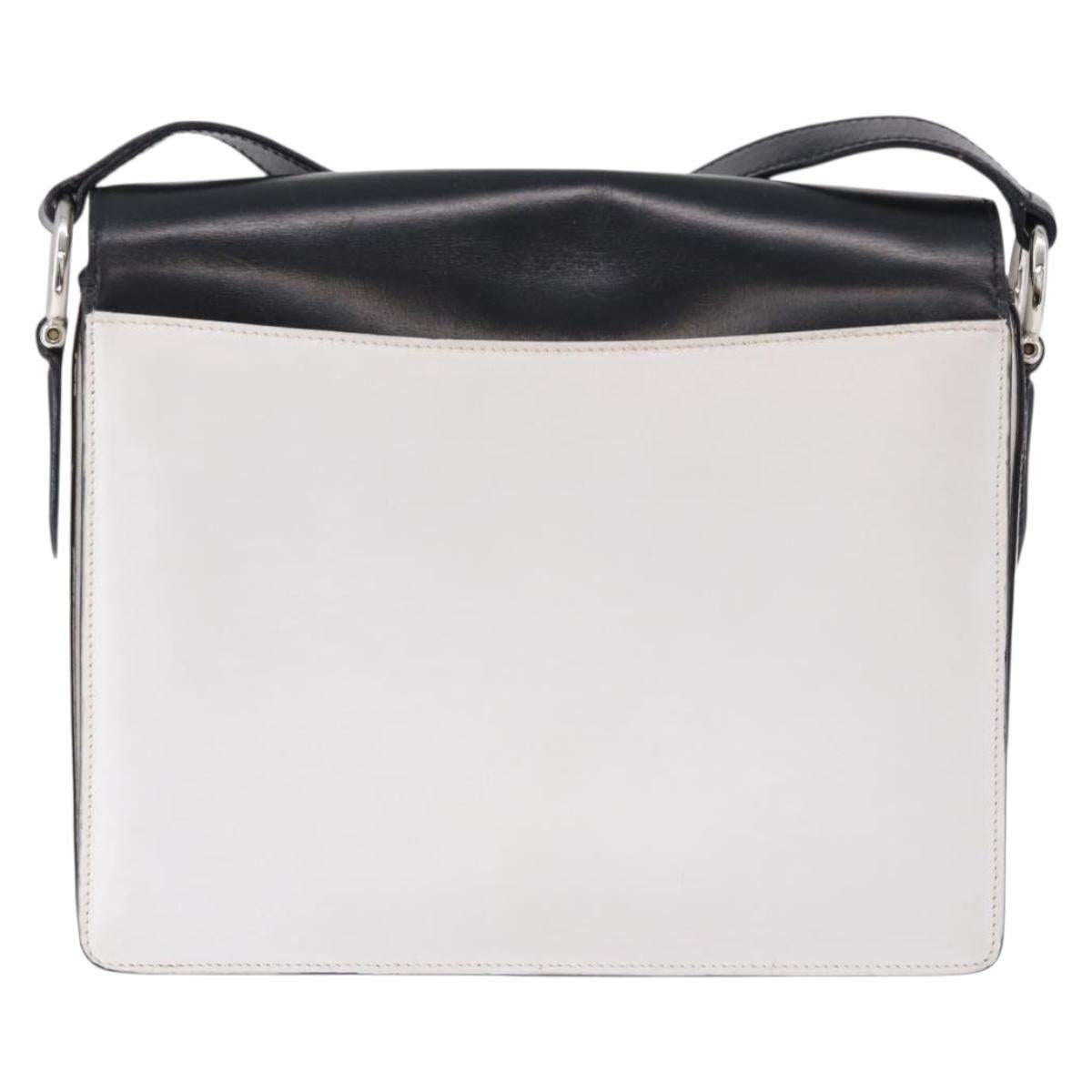 CELINE Shoulder Bag Leather Black White Auth ka5694A - Jerrillo image 3