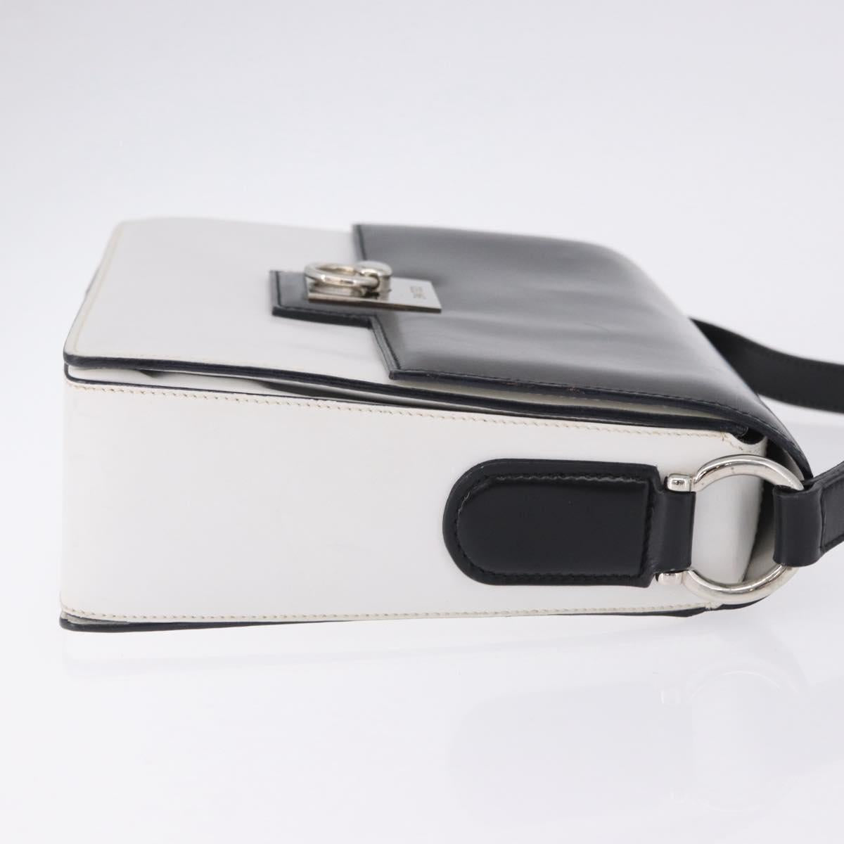 CELINE Shoulder Bag Leather Black White Auth ka5694A - Jerrillo image 4