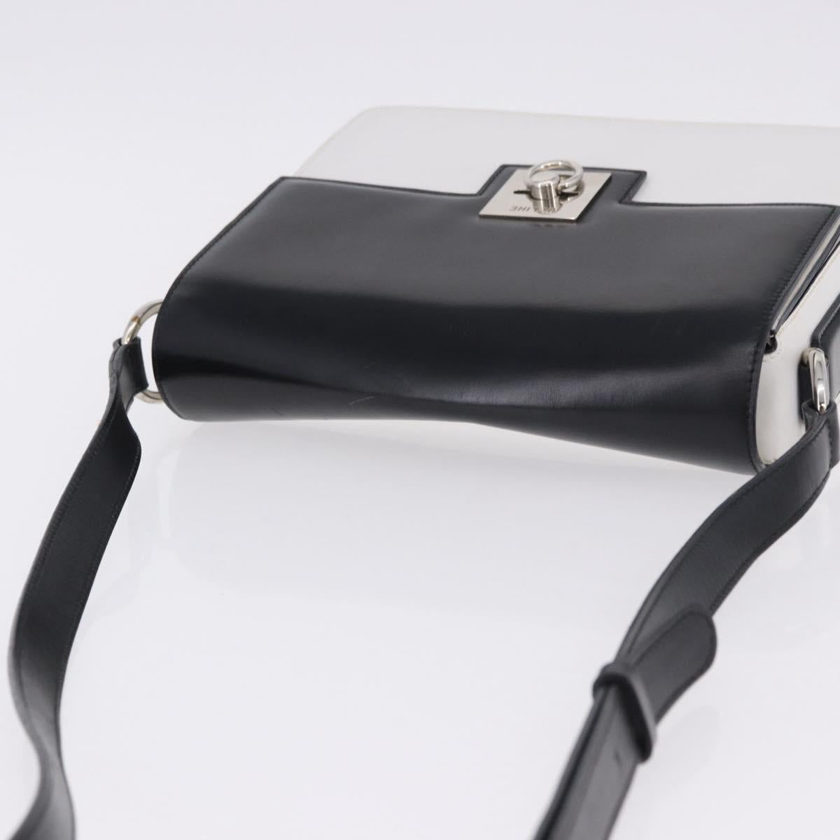 CELINE Shoulder Bag Leather Black White Auth ka5694A - Jerrillo image 6