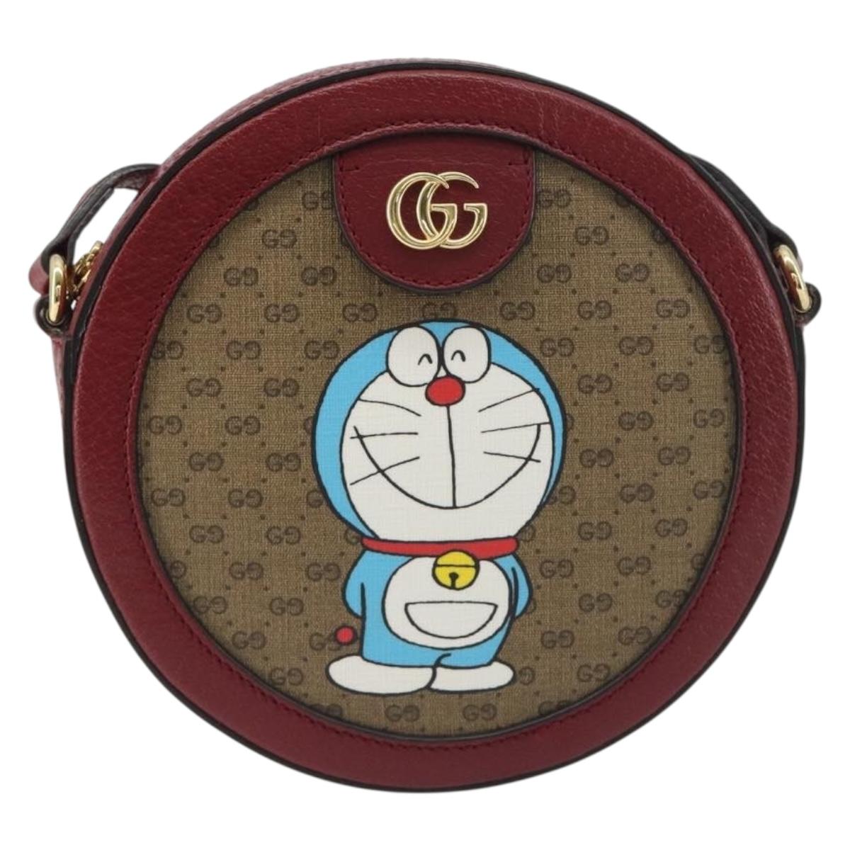 GUCCI Micro GG Supreme Doraemon Collaboration Bag PVC Beige 625216 Auth ka5794M - Jerrillo image 2