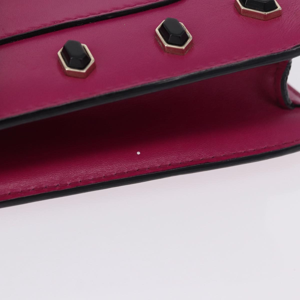 BVLGARI Chain Shoulder Bag Leather Pink Gold Auth ka5843A - Jerrillo image 6