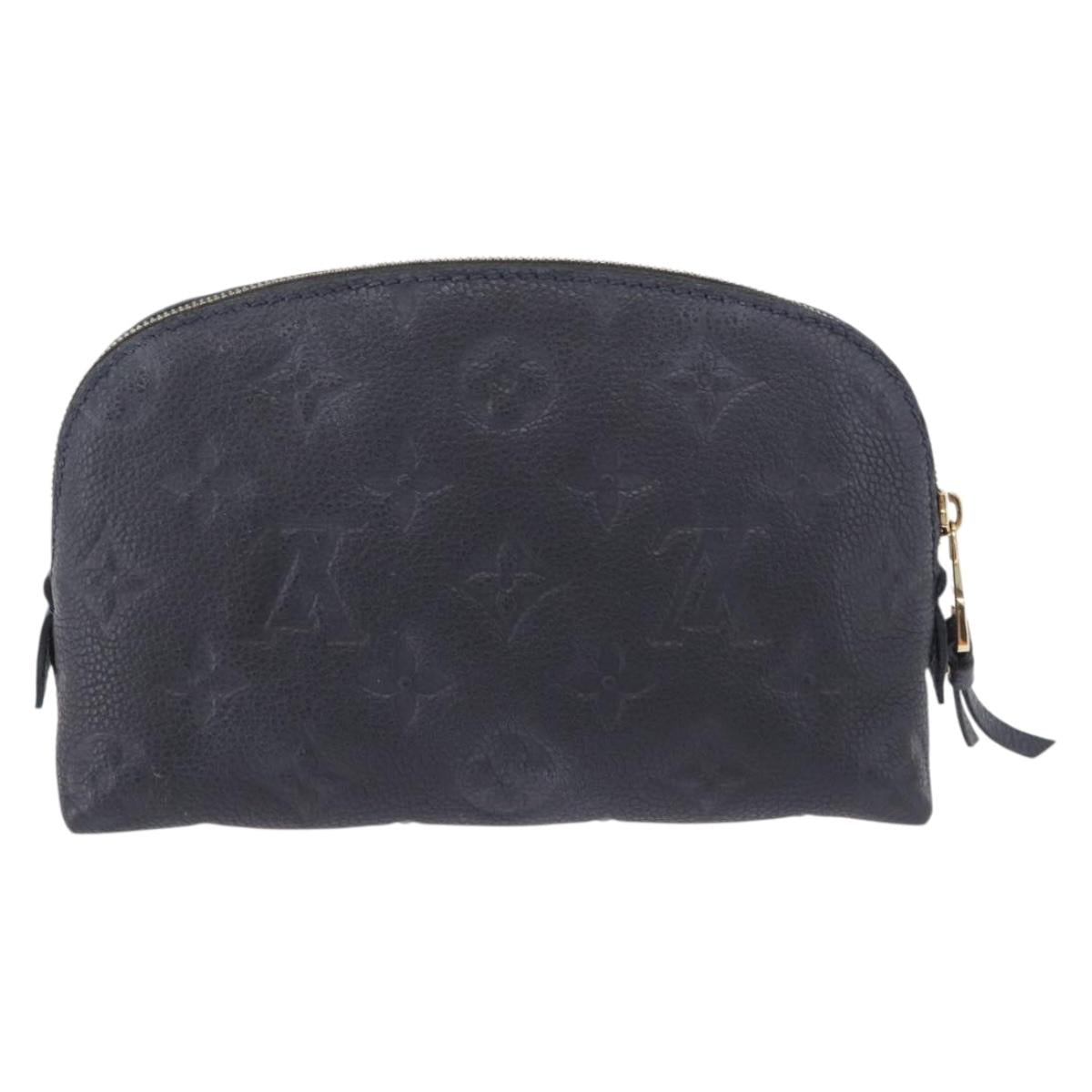 LOUIS VUITTON Monogram Empreinte Pochette Cosmetic PM Navy M69413 LV Auth ka5873 - Jerrillo image 2