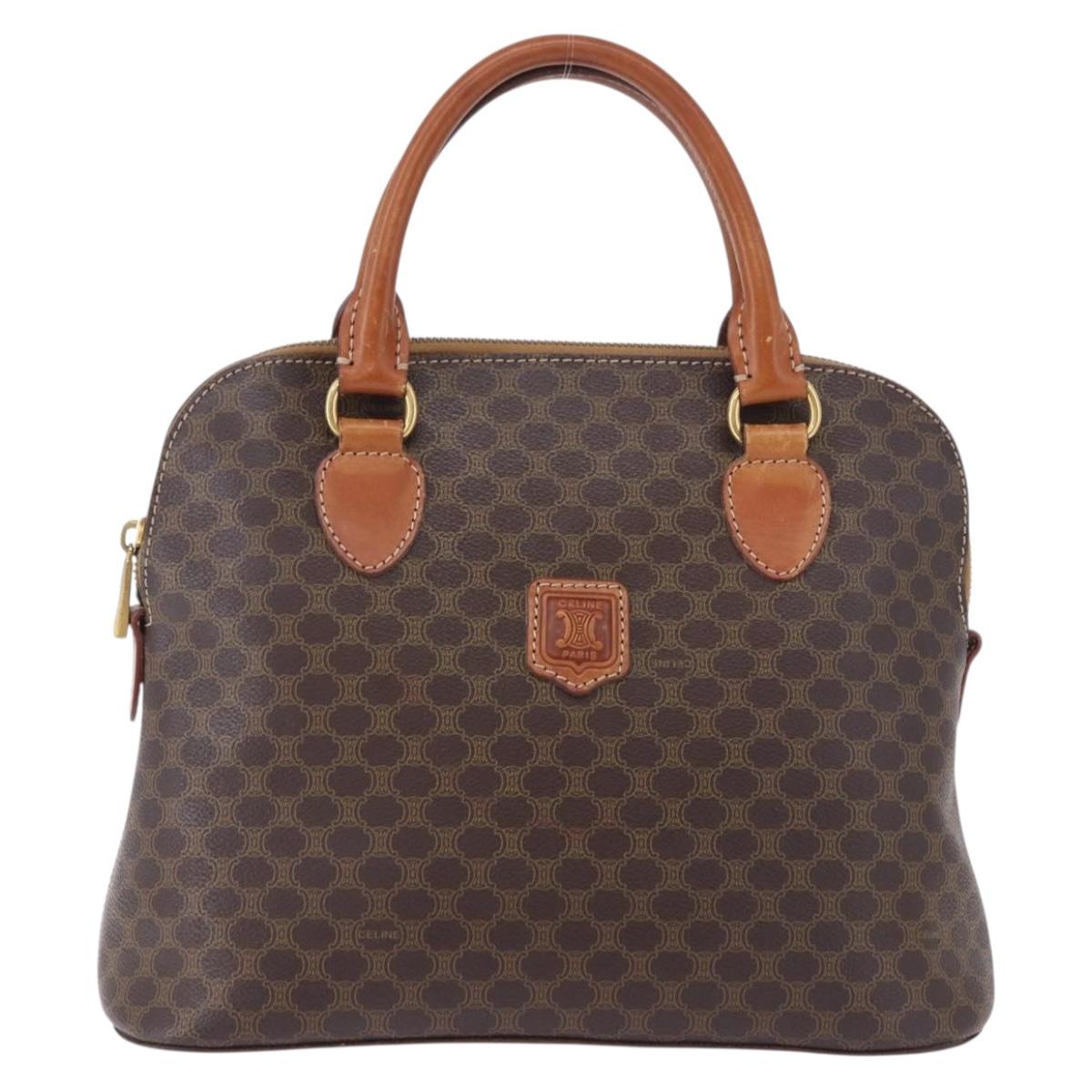 CELINE Macadam Canvas Hand Bag PVC Leather Brown Gold Auth ka5884 - Jerrillo image 2