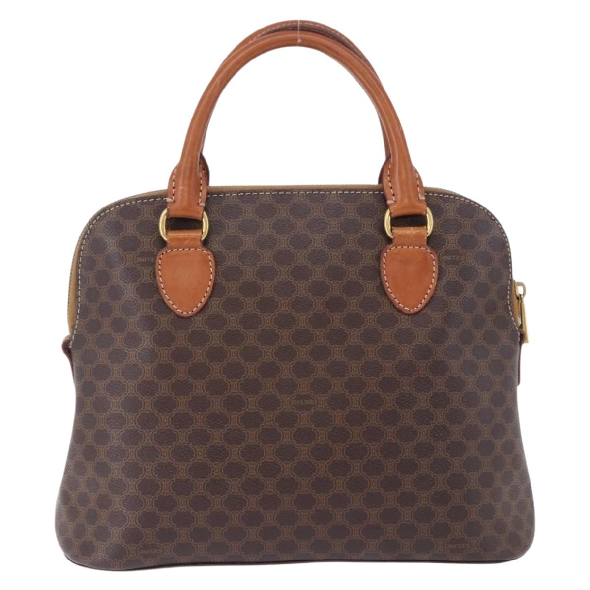 CELINE Macadam Canvas Hand Bag PVC Leather Brown Gold Auth ka5884 - Jerrillo image 3