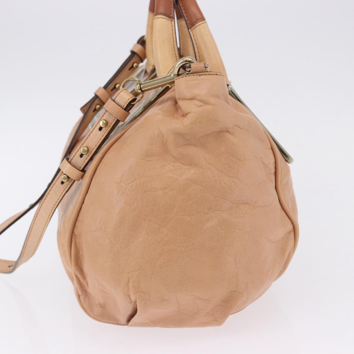 Chloe Etel Hand Bag Leather 2way Beige Gold Auth ka5954A - Jerrillo image 4