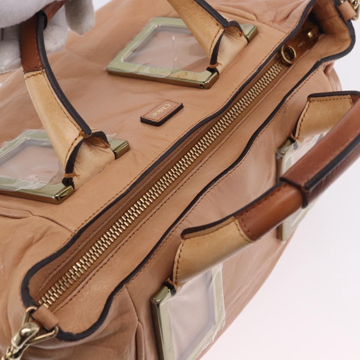 Chloe Etel Hand Bag Leather 2way Beige Gold Auth ka5954A - Jerrillo image 6