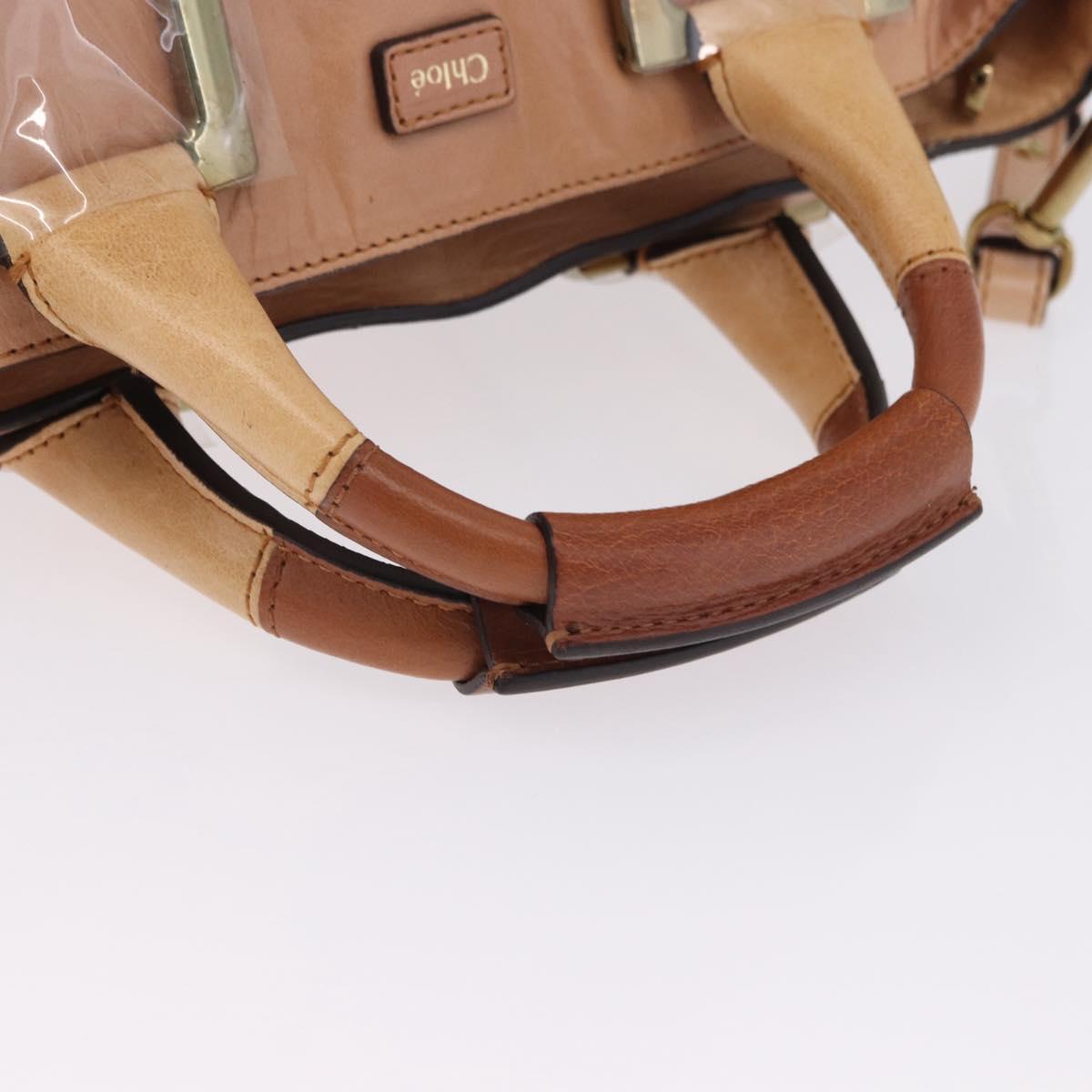Chloe Etel Hand Bag Leather 2way Beige Gold Auth ka5954A - Jerrillo image 7