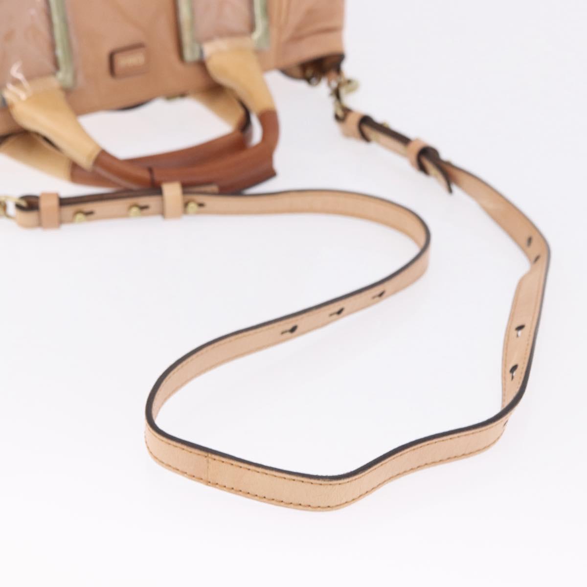Chloe Etel Hand Bag Leather 2way Beige Gold Auth ka5954A - Jerrillo image 9