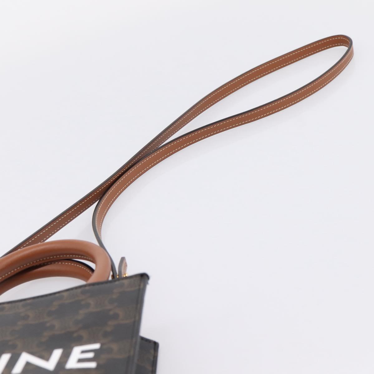 CELINE Triomphe Mini Vertical Cabas Hand Bag PVC 2way Black Gold Auth ka6309M - Jerrillo image 10