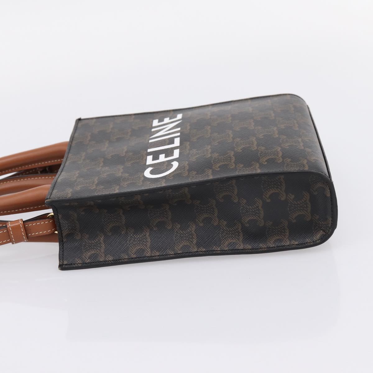 CELINE Triomphe Mini Vertical Cabas Hand Bag PVC 2way Black Gold Auth ka6309M - Jerrillo image 4