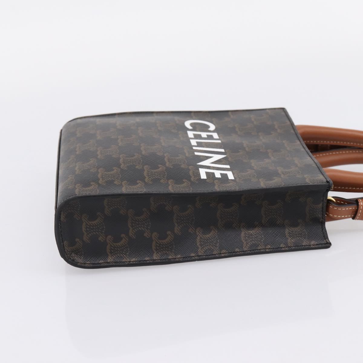 CELINE Triomphe Mini Vertical Cabas Hand Bag PVC 2way Black Gold Auth ka6309M - Jerrillo image 5