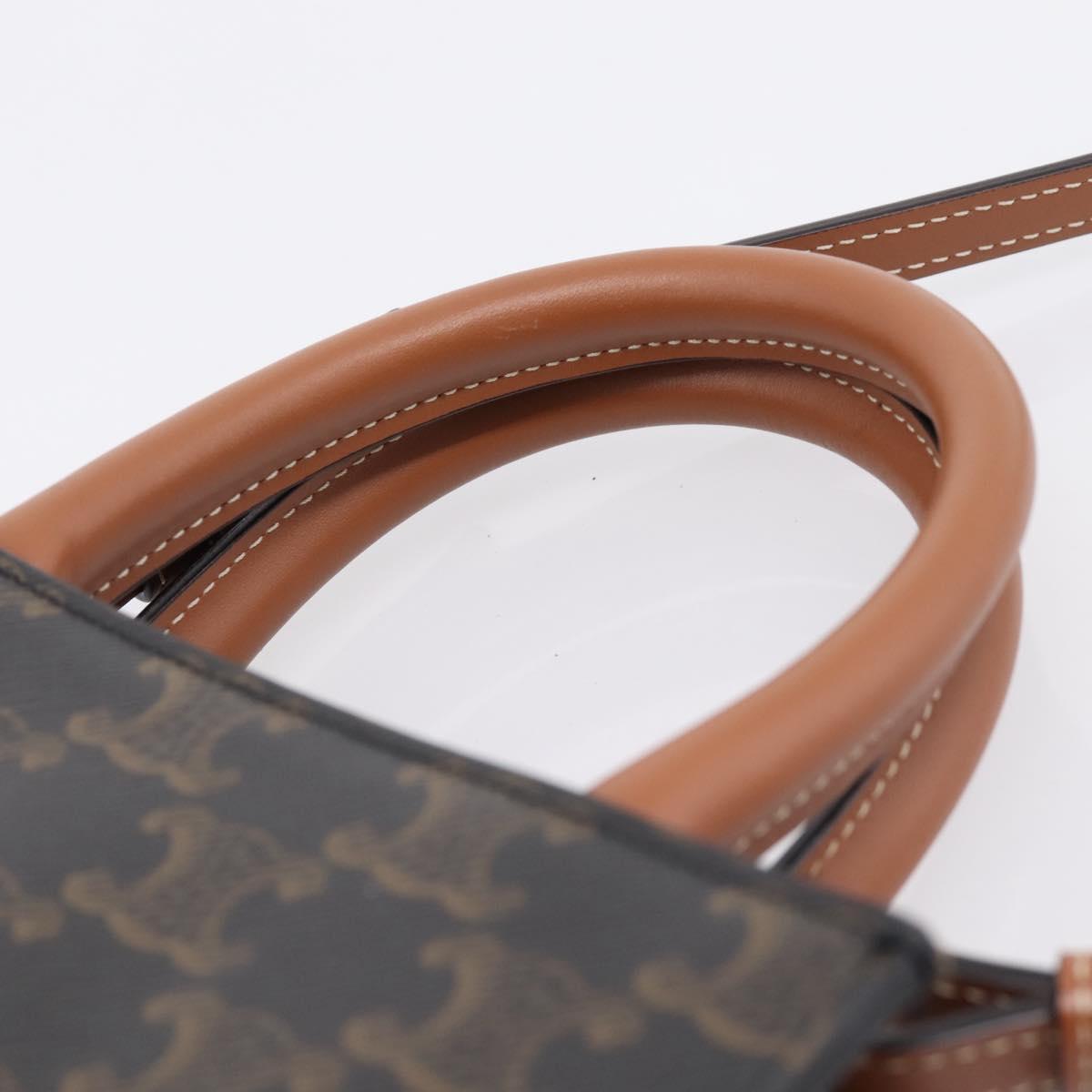 CELINE Triomphe Mini Vertical Cabas Hand Bag PVC 2way Black Gold Auth ka6309M - Jerrillo image 8