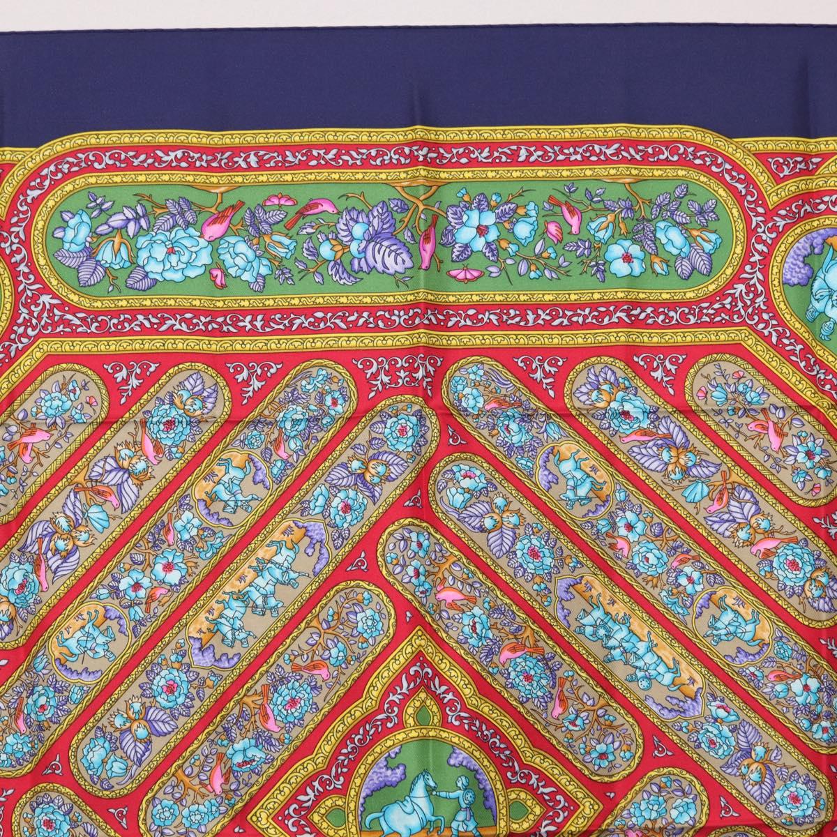HERMES Carre 90 Scarf Silk Blue Red Auth ki6719 - Jerrillo image 3