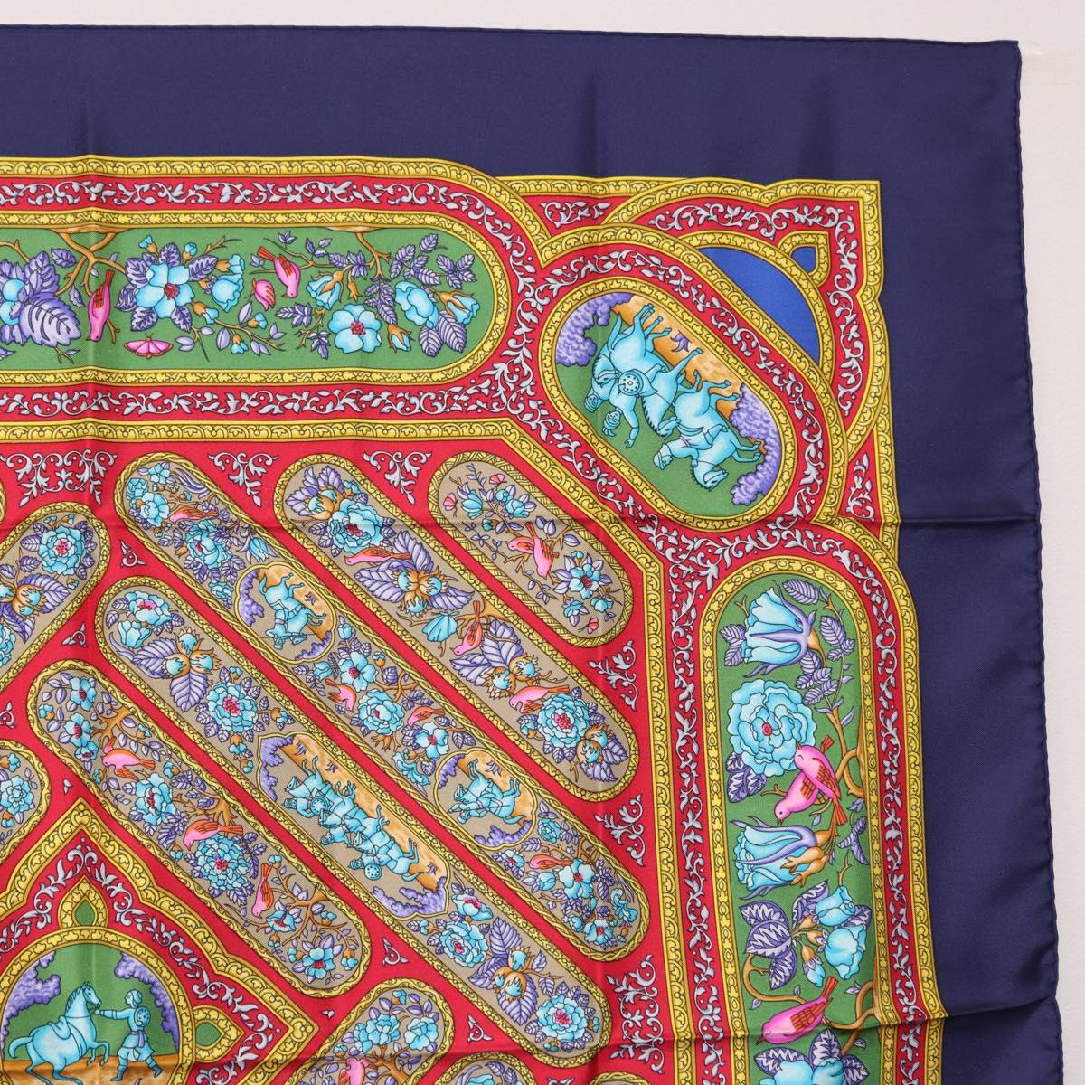 HERMES Carre 90 Scarf Silk Blue Red Auth ki6719 - Jerrillo image 4