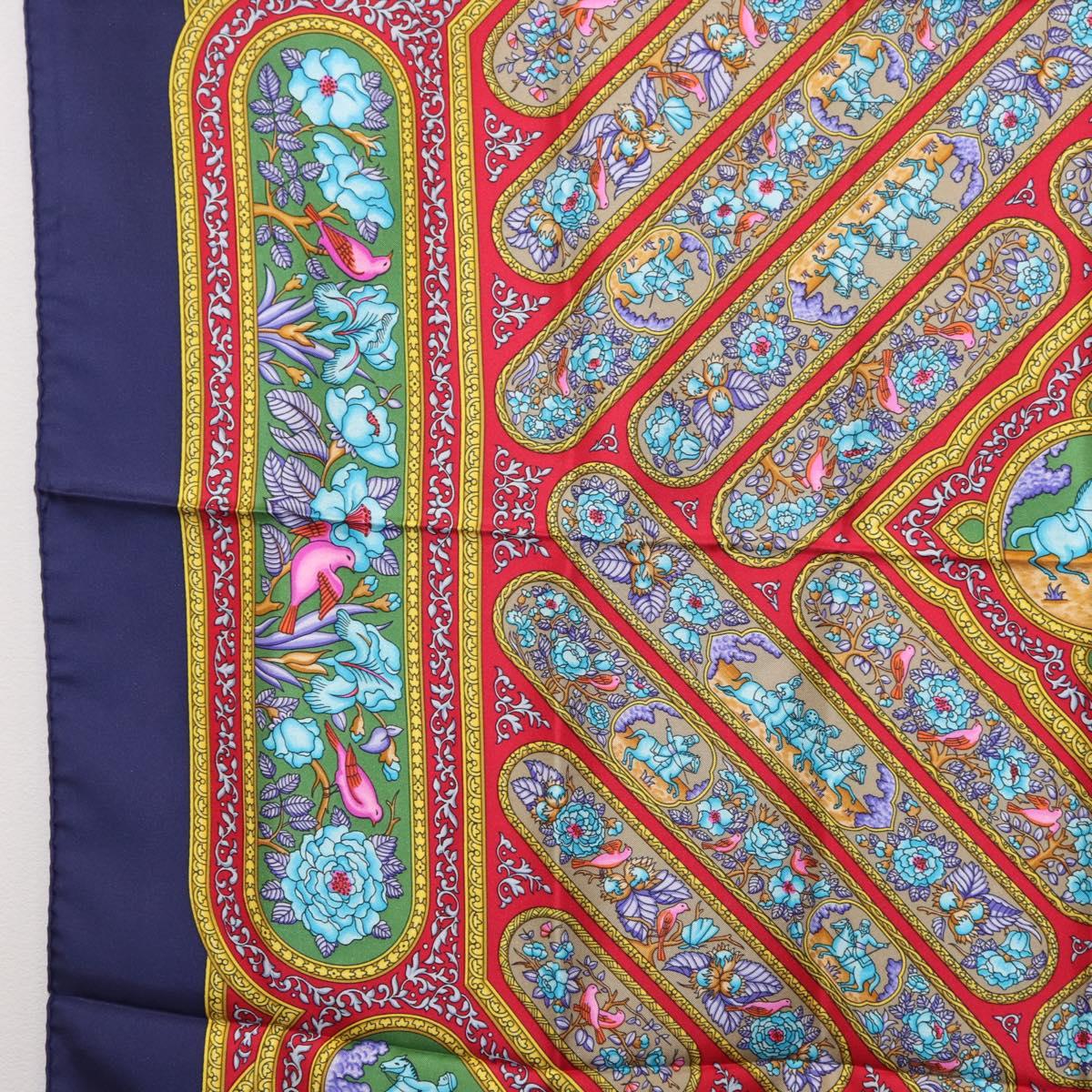 HERMES Carre 90 Scarf Silk Blue Red Auth ki6719 - Jerrillo image 5
