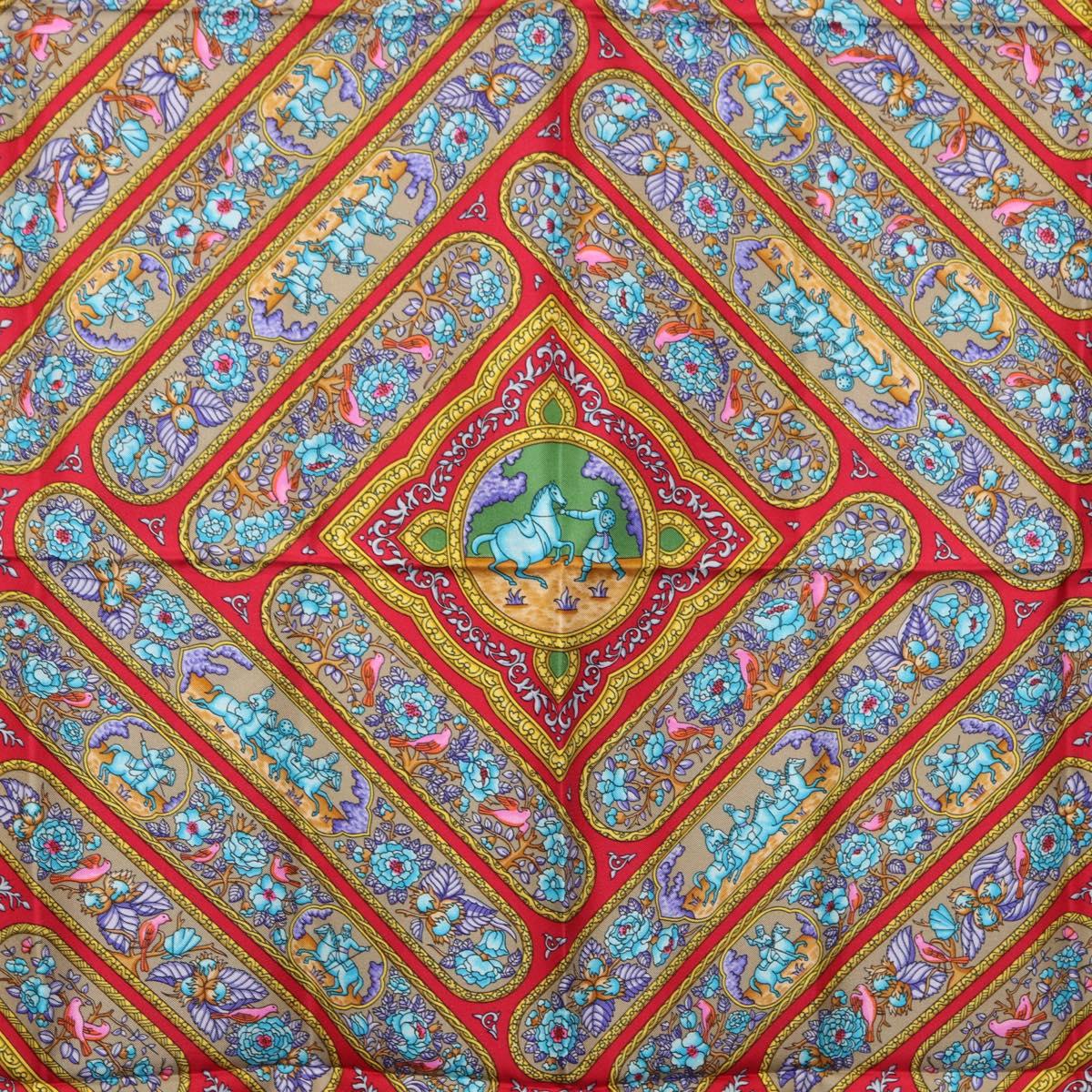 HERMES Carre 90 Scarf Silk Blue Red Auth ki6719 - Jerrillo image 6