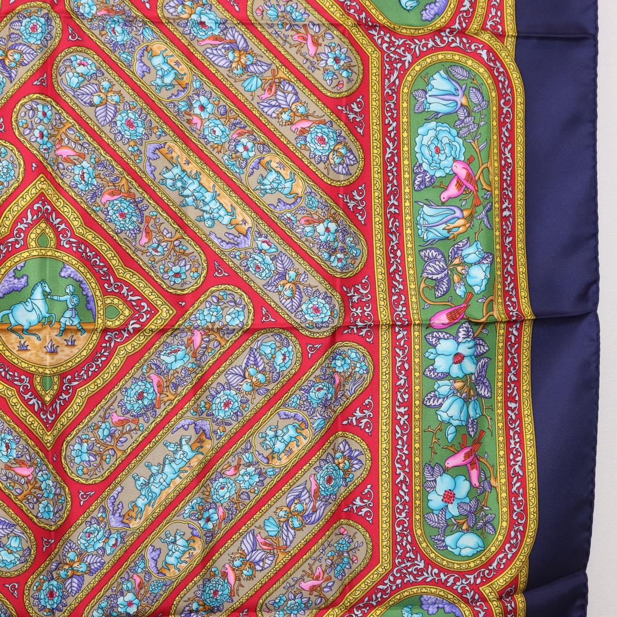 HERMES Carre 90 Scarf Silk Blue Red Auth ki6719 - Jerrillo image 7