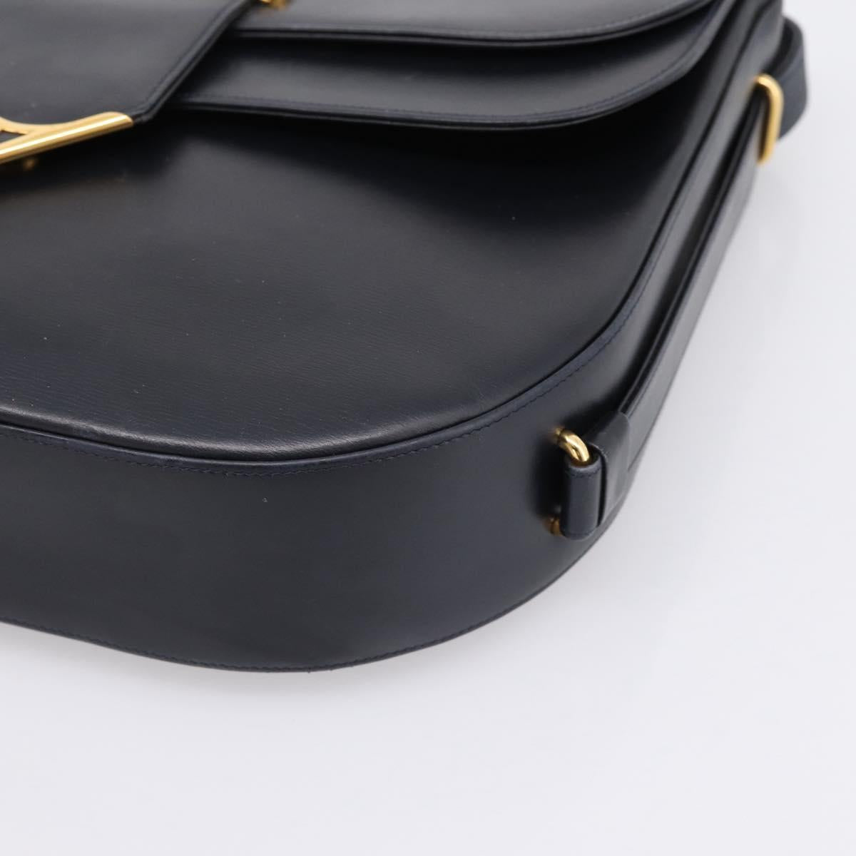 CARTIER Sapphire Line Shoulder Bag Leather Black Gold Auth ki6781A - Jerrillo image 9