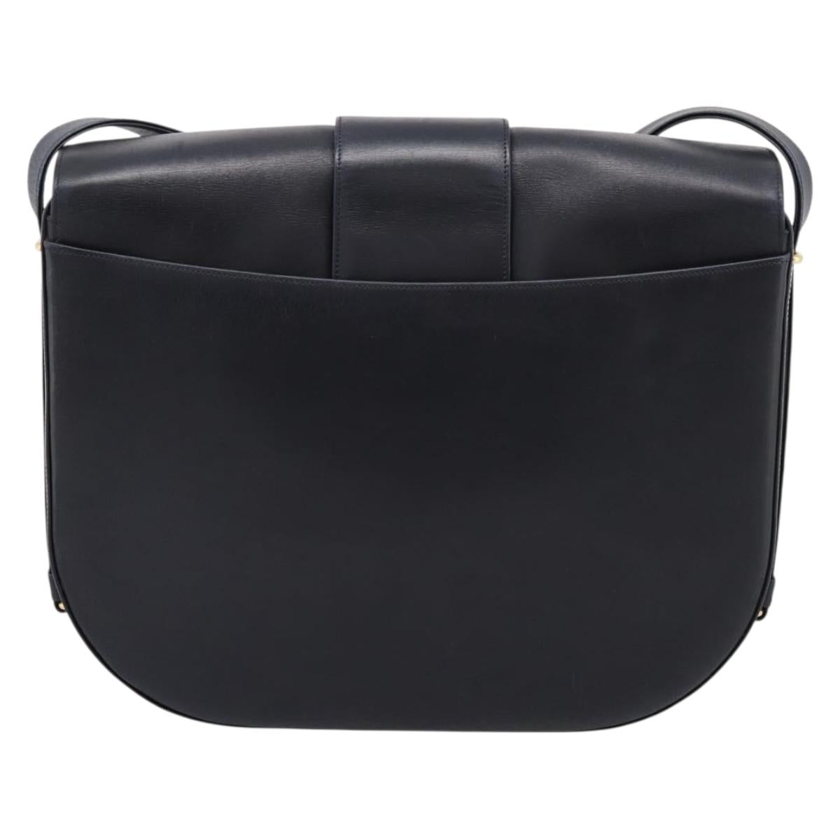 CARTIER Sapphire Line Shoulder Bag Leather Black Gold Auth ki6781A - Jerrillo image 2