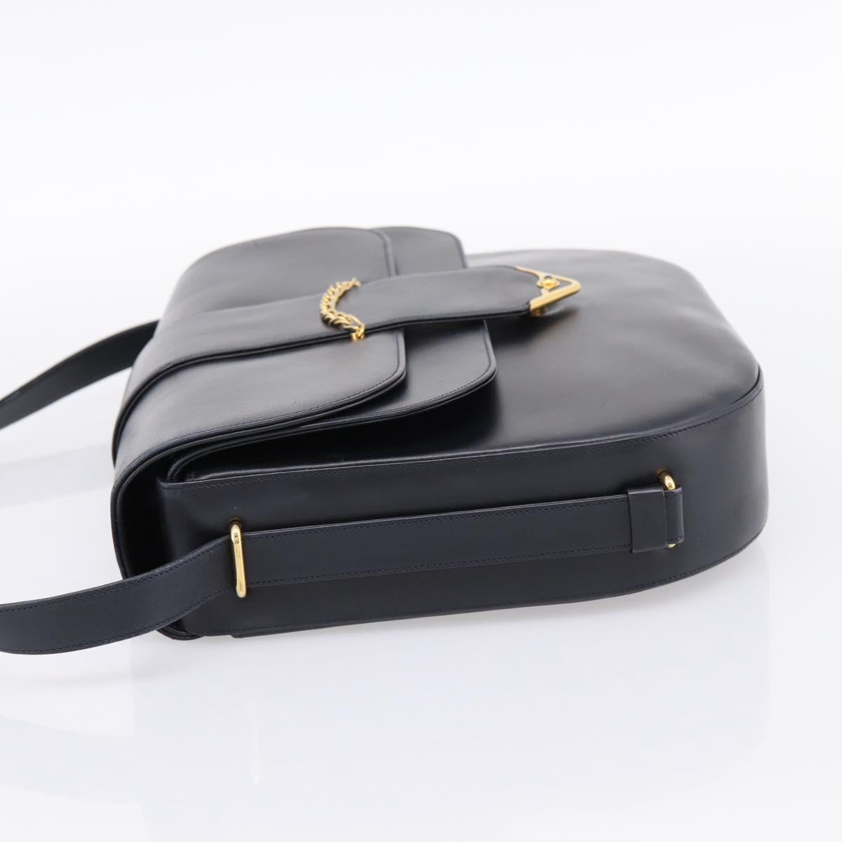CARTIER Sapphire Line Shoulder Bag Leather Black Gold Auth ki6781A - Jerrillo image 3