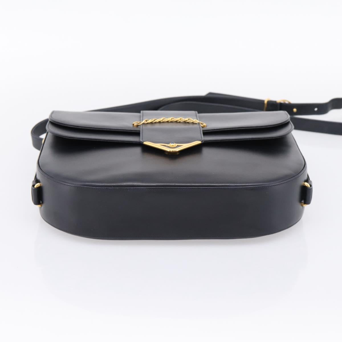 CARTIER Sapphire Line Shoulder Bag Leather Black Gold Auth ki6781A - Jerrillo image 5