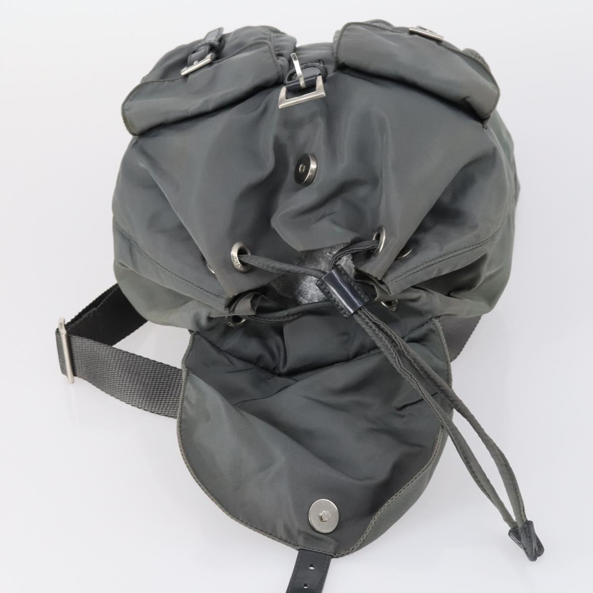 PRADA Backpack Nylon Gray Silver Auth kk572 - Jerrillo image 10