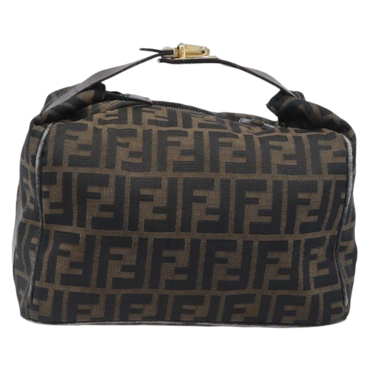 FENDI Zucca Canvas Vanity Pouch Hand Bag Black Brown Auth mr2846 - Jerrillo image 2