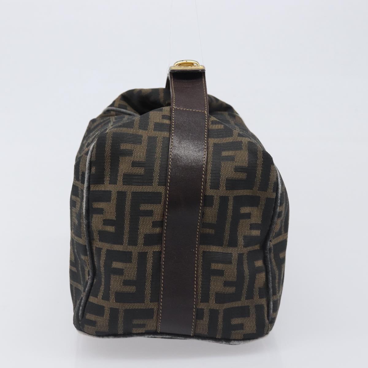 FENDI Zucca Canvas Vanity Pouch Hand Bag Black Brown Auth mr2846 - Jerrillo image 3