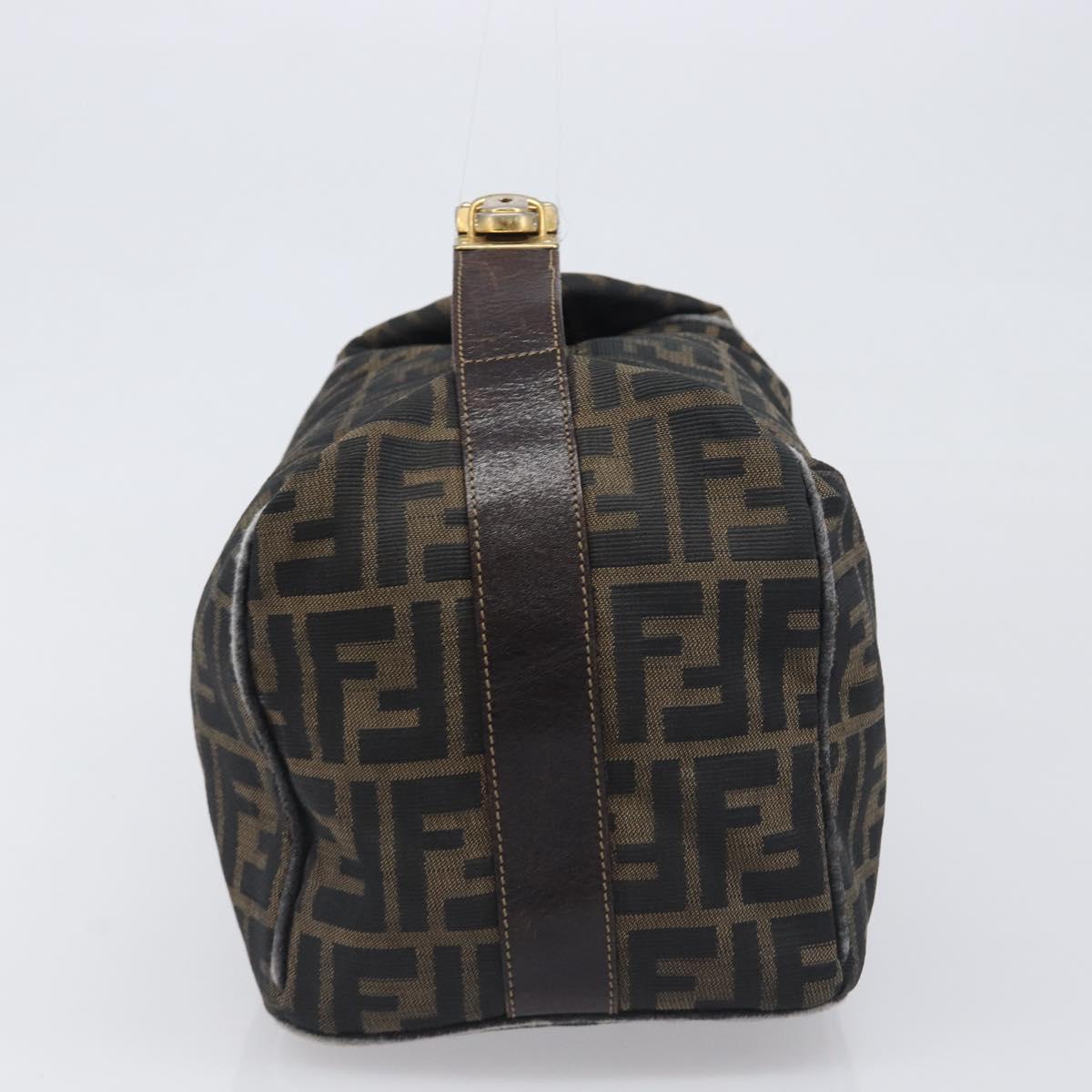 FENDI Zucca Canvas Vanity Pouch Hand Bag Black Brown Auth mr2846 - Jerrillo image 4