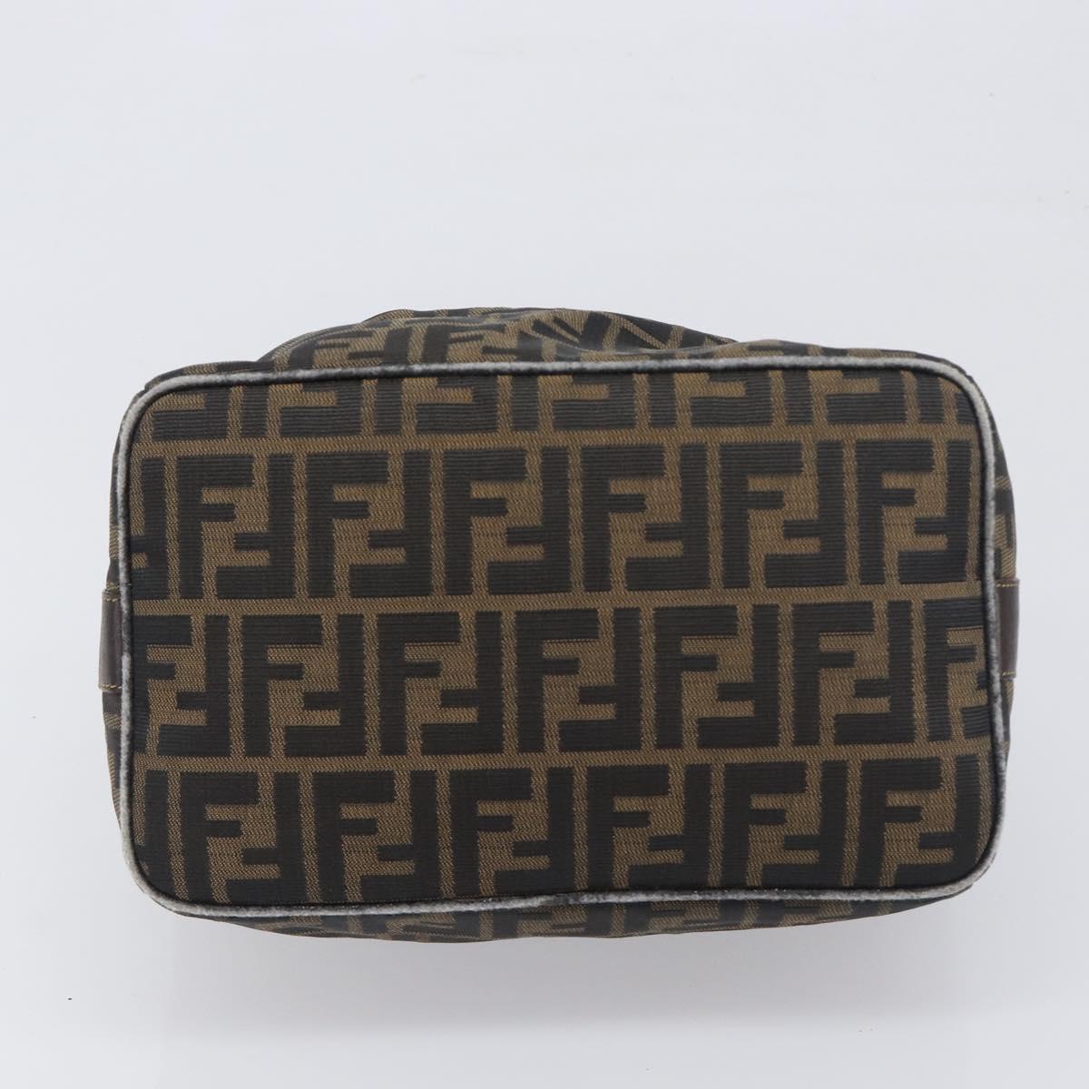 FENDI Zucca Canvas Vanity Pouch Hand Bag Black Brown Auth mr2846 - Jerrillo image 5