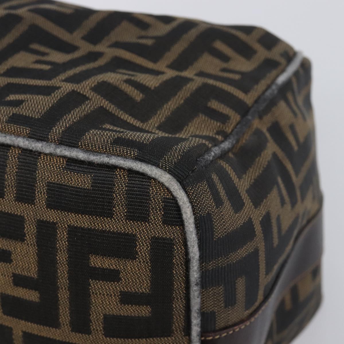 FENDI Zucca Canvas Vanity Pouch Hand Bag Black Brown Auth mr2846 - Jerrillo image 8