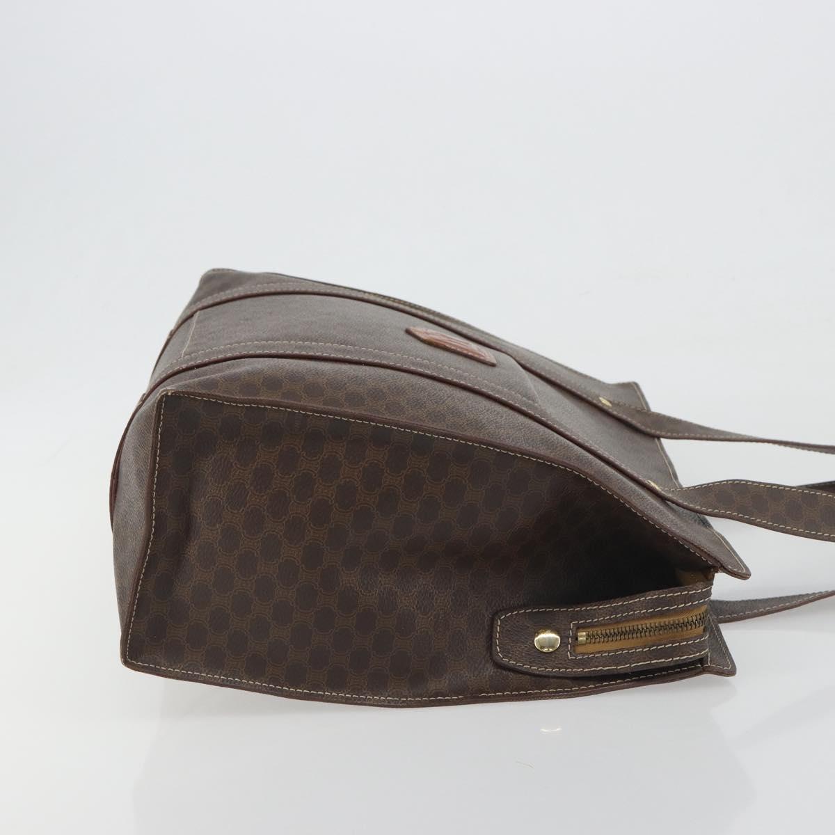CELINE Macadam Canvas Tote Bag PVC Leather Brown Gold Auth mr2848 - Jerrillo image 4