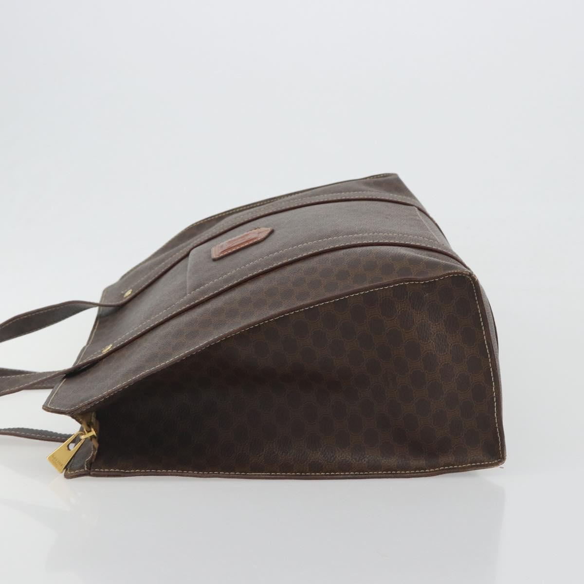 CELINE Macadam Canvas Tote Bag PVC Leather Brown Gold Auth mr2848 - Jerrillo image 5