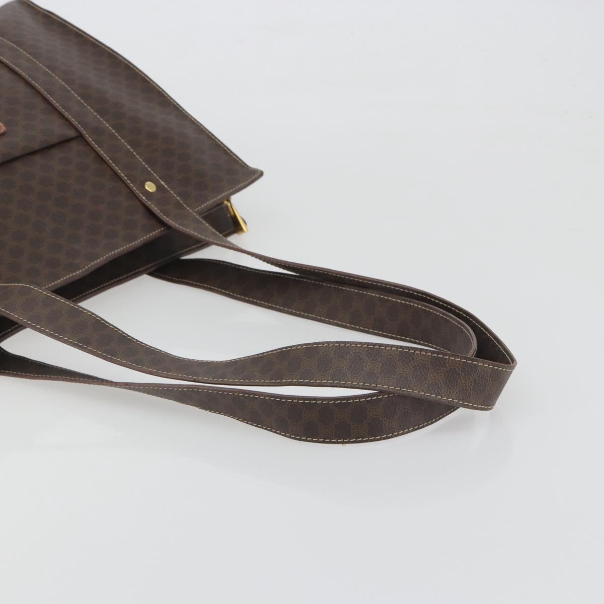 CELINE Macadam Canvas Tote Bag PVC Leather Brown Gold Auth mr2848 - Jerrillo image 7