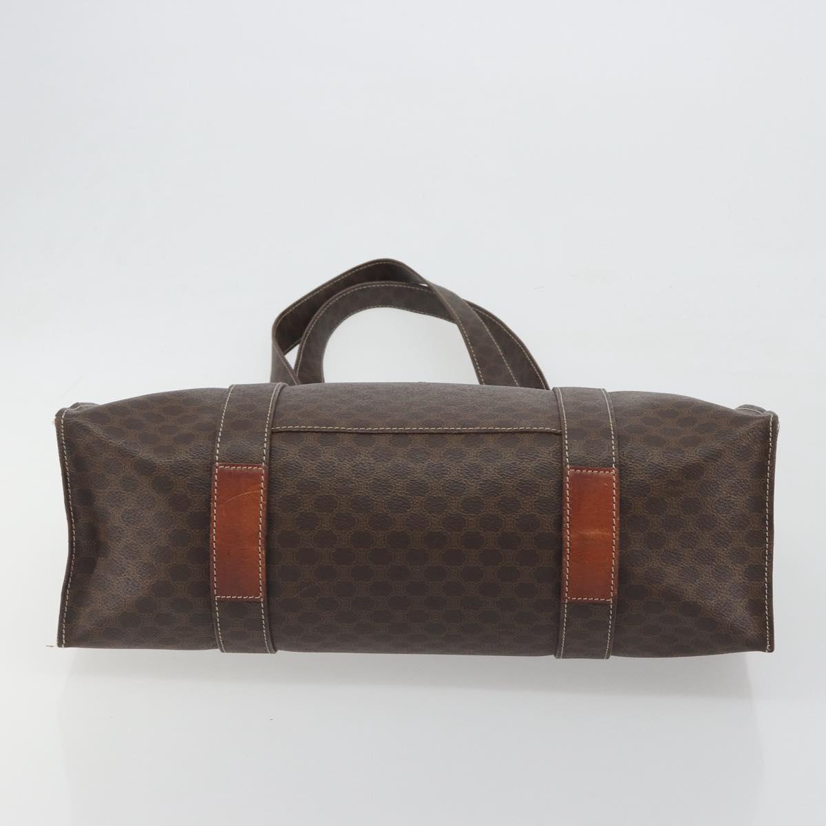 CELINE Macadam Canvas Tote Bag PVC Leather Brown Gold Auth mr2848 - Jerrillo image 9