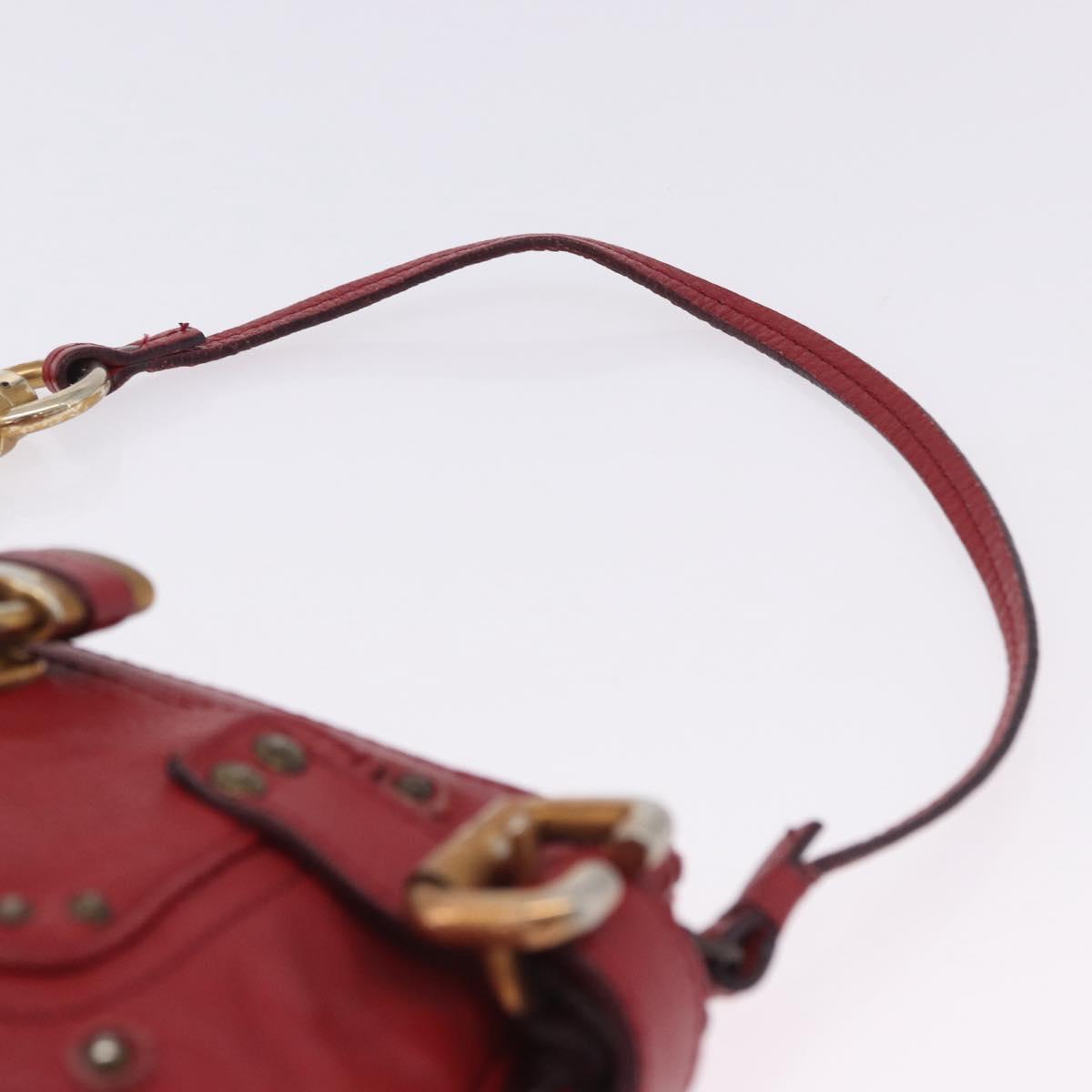 Chloe Accessory Pouch Leather Red Gold Silver Auth mr2868A - Jerrillo image 9