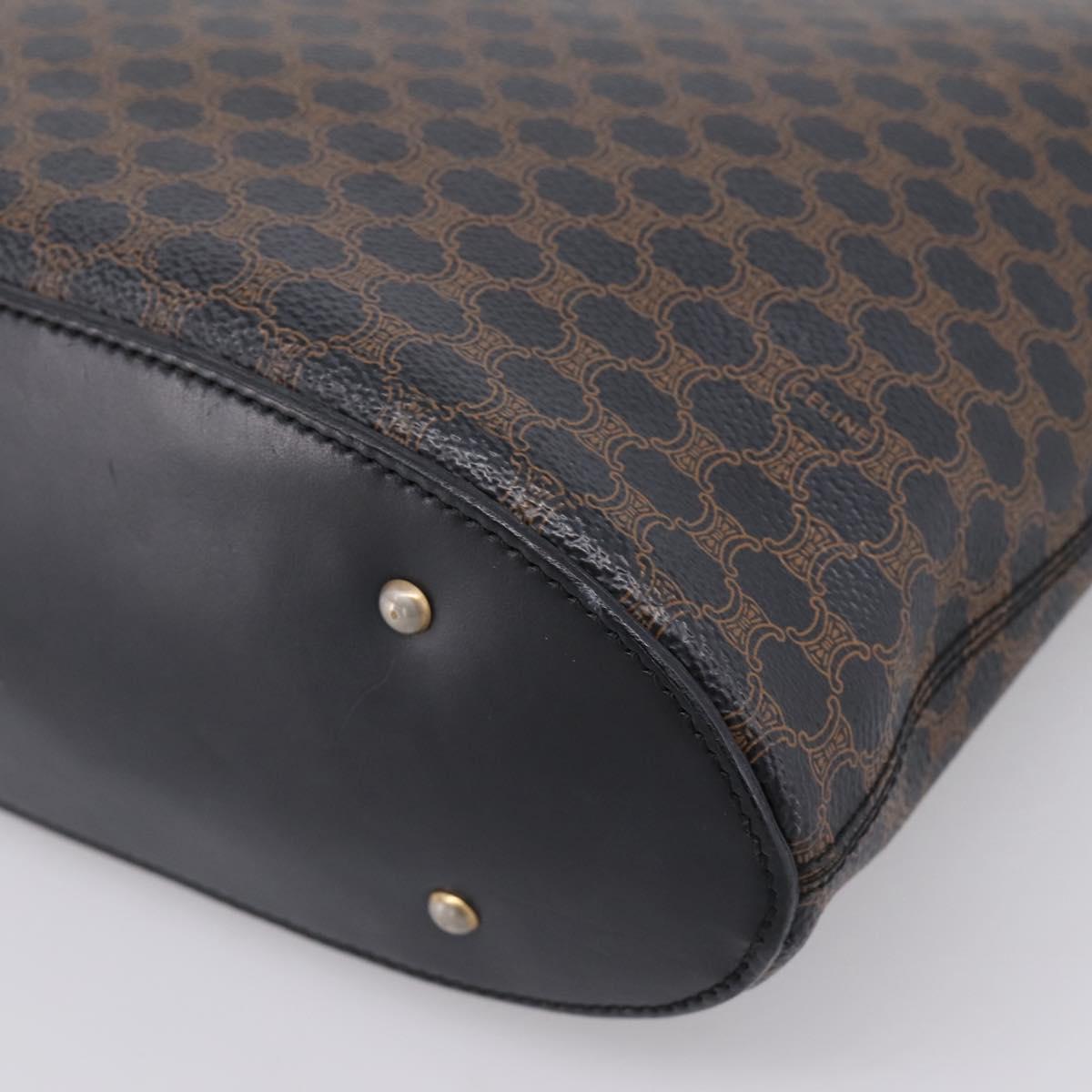 CELINE Macadam Canvas Hand Bag PVC Black Gold Tone Auth mr2944 - Jerrillo image 10