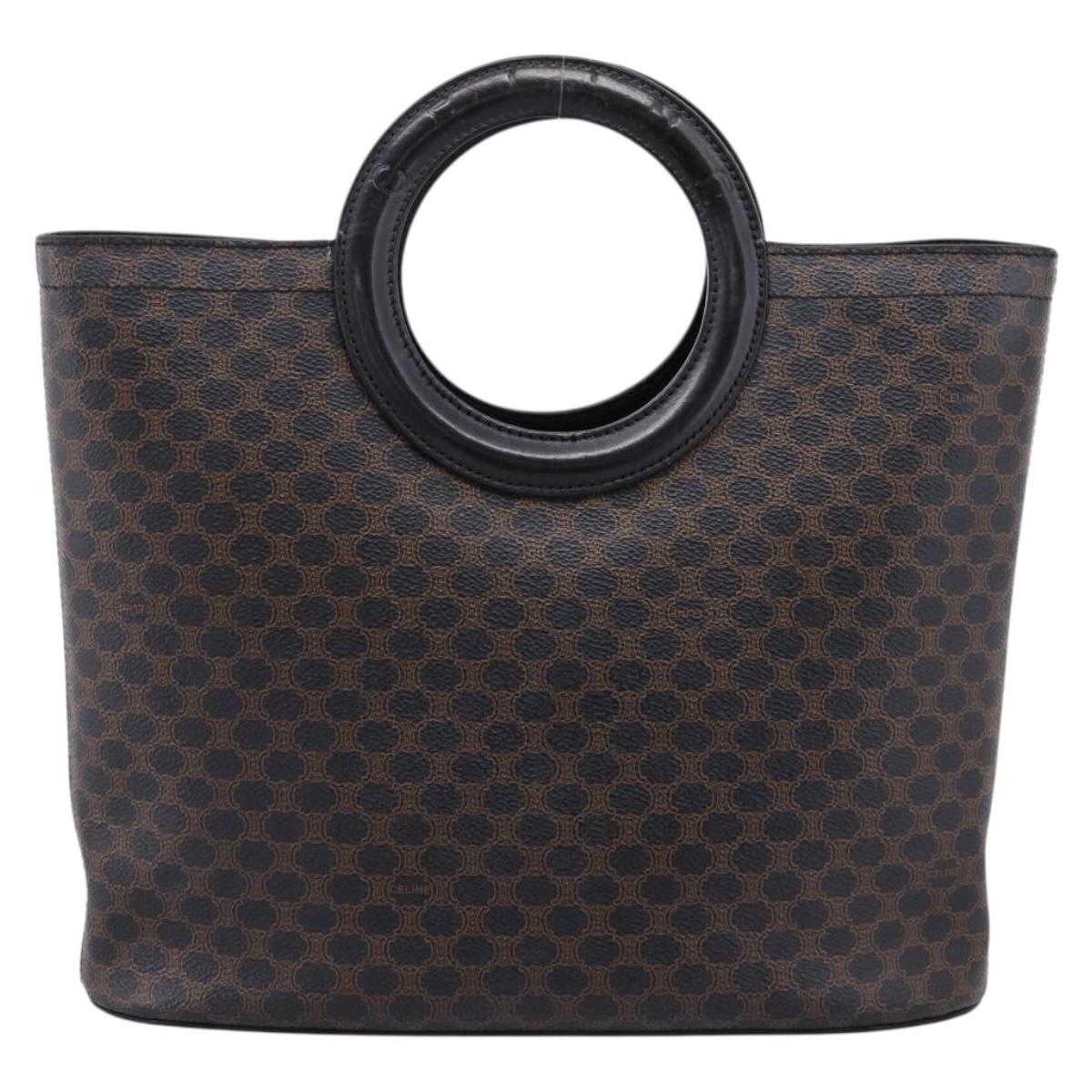 CELINE Macadam Canvas Hand Bag PVC Black Gold Tone Auth mr2944 - Jerrillo image 2