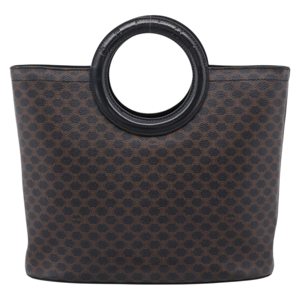CELINE Macadam Canvas Hand Bag PVC Black Gold Tone Auth mr2944 - Jerrillo image 3