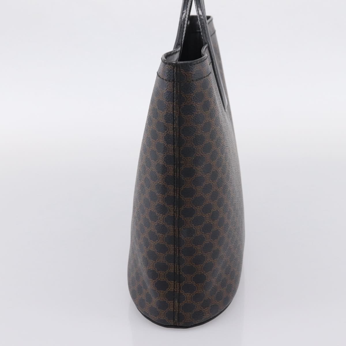CELINE Macadam Canvas Hand Bag PVC Black Gold Tone Auth mr2944 - Jerrillo image 5