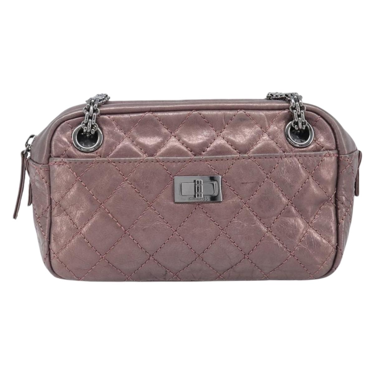 CHANEL 2.55 Matelasse Chain Shoulder Bag Leather Pink Silver CC Auth yk20882V - Jerrillo image 2