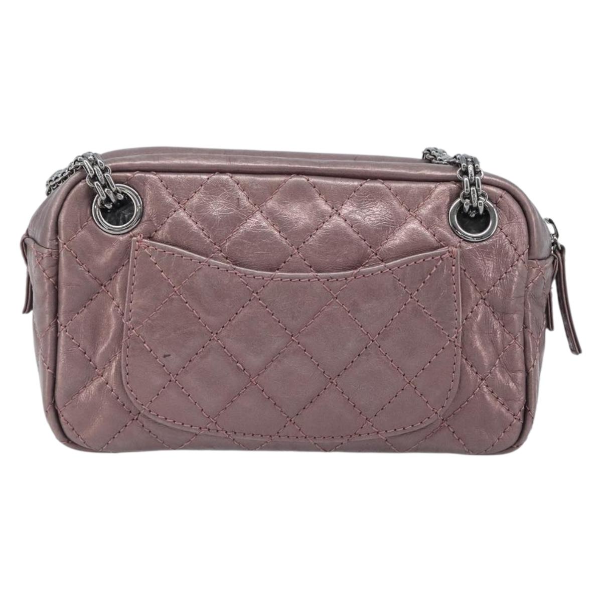 CHANEL 2.55 Matelasse Chain Shoulder Bag Leather Pink Silver CC Auth yk20882V - Jerrillo image 3