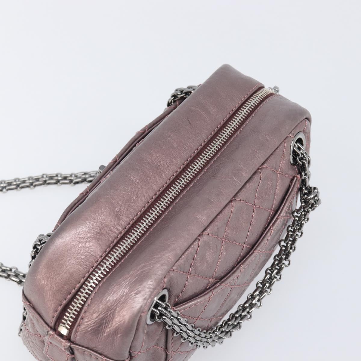 CHANEL 2.55 Matelasse Chain Shoulder Bag Leather Pink Silver CC Auth yk20882V - Jerrillo image 6