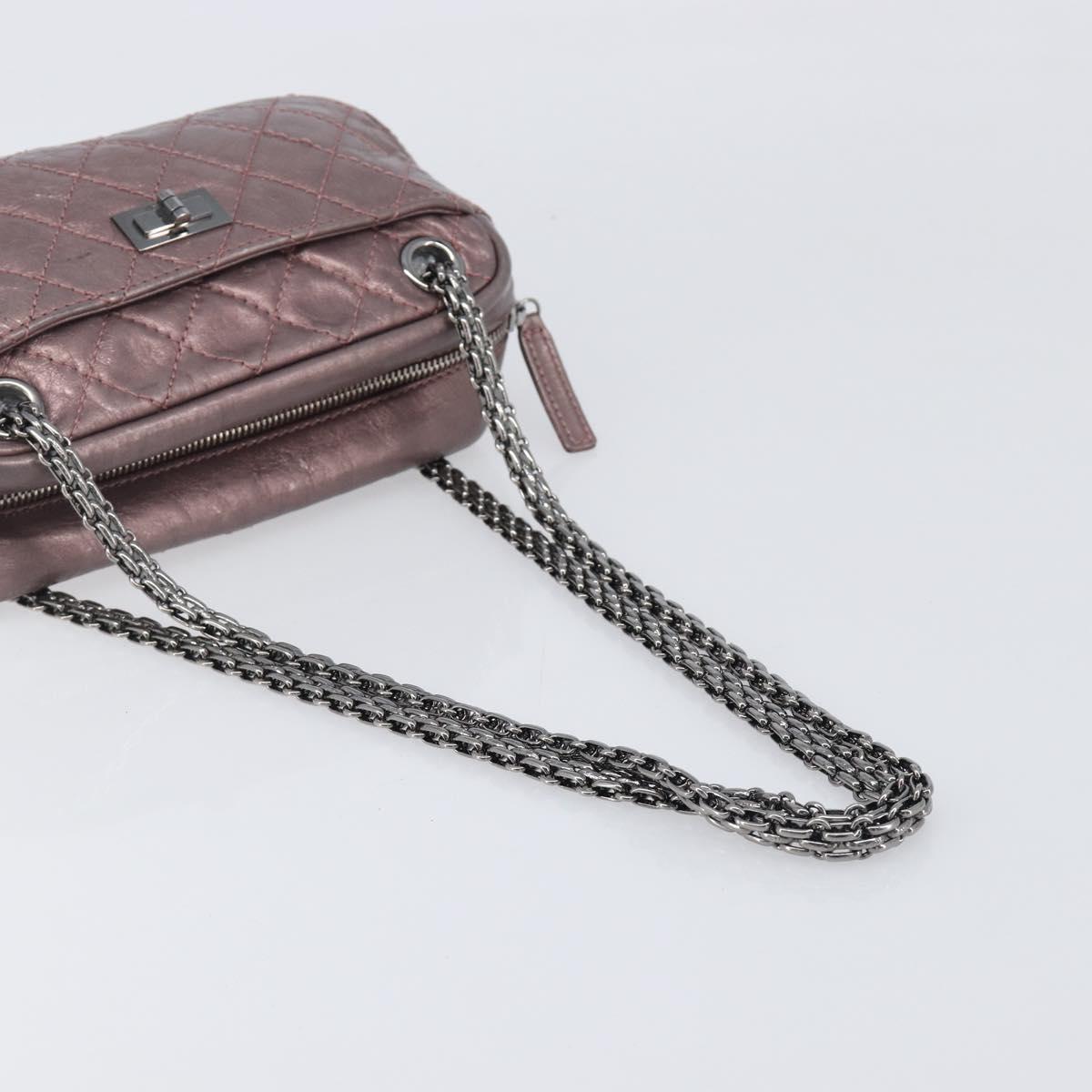 CHANEL 2.55 Matelasse Chain Shoulder Bag Leather Pink Silver CC Auth yk20882V - Jerrillo image 7