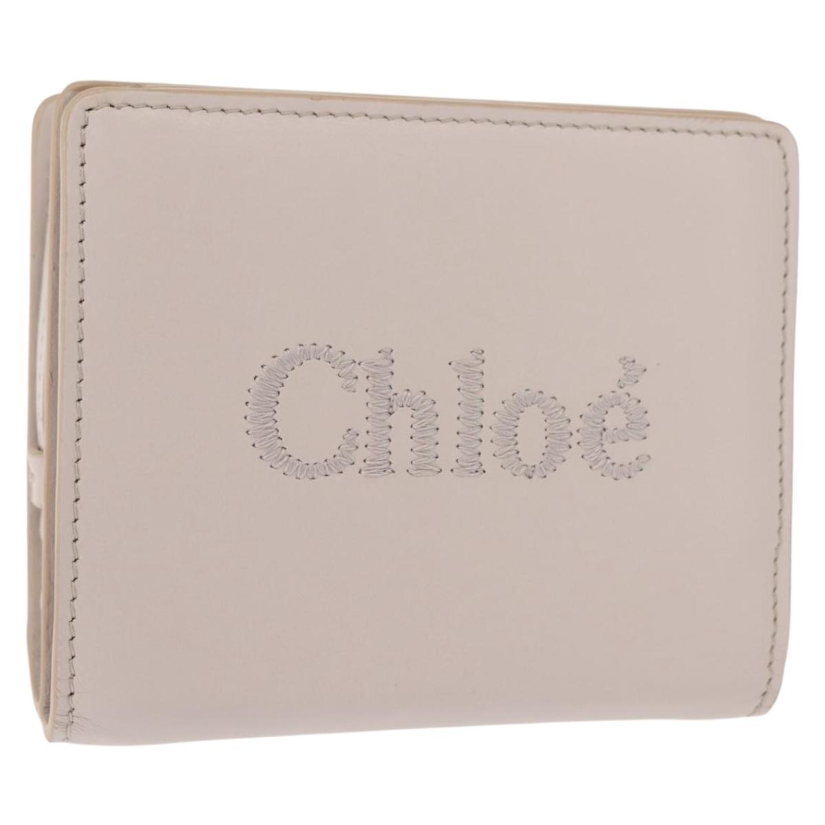 Chloe Sense Wallet Leather Ivory Auth 148477 - Jerrillo